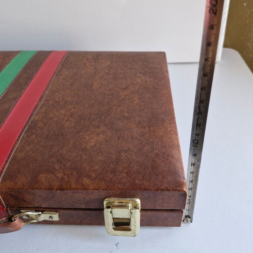 Backgammon in leather case used