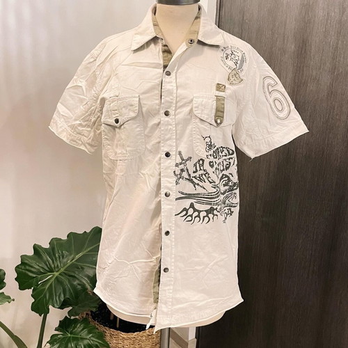 G-Paul Vintage Short Sleeve Sons of Sin Shirt like new, black and white