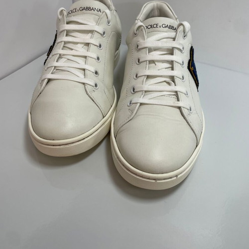 Dolce & Gabbana men leather sneakers like new, white, size 42.5