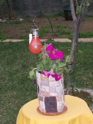 Cement decorative flowerpot house for decoration
