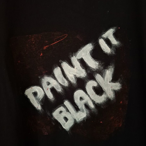Rock T-shirt painted by me, like new, black, size S