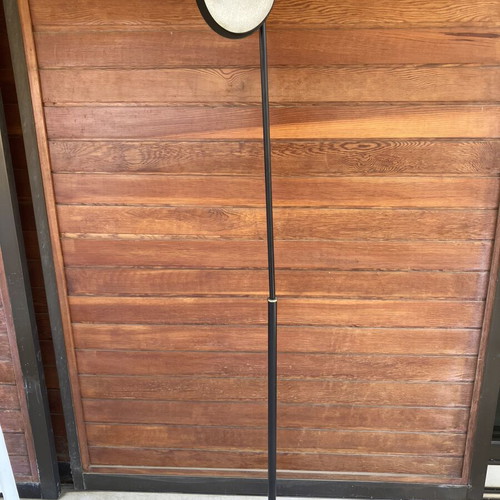 Halogen floor lamp used, black with adjustable brightness