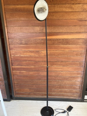 Halogen floor lamp used, black with adjustable brightness
