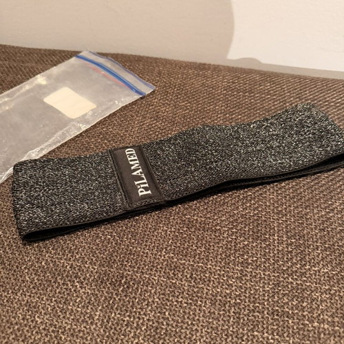 Elastic Resistance Band Booty Band with Grey Lurex Texture new