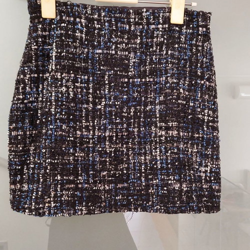Mod Style skirt used, wool mini with silver thread