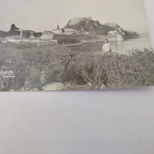 Black and white Corfu postcard used