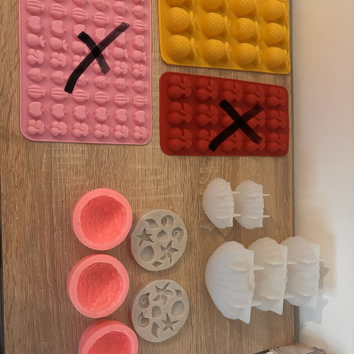 Silicone molds used, summer designs for candles