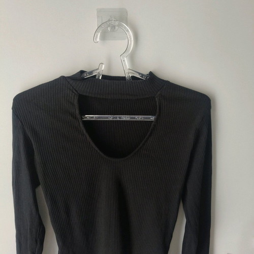 Choker ribbed black blouse like new, size M Terranova