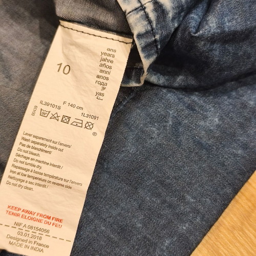 Z Girls Denim Dress Blue Cotton Size 10 Used