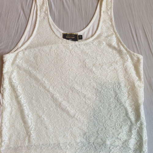 Golddigga sleeveless top like new, lace detail, size 16