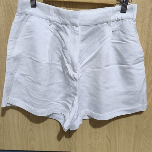 H&M linen shorts, white, size L / 40 / 12