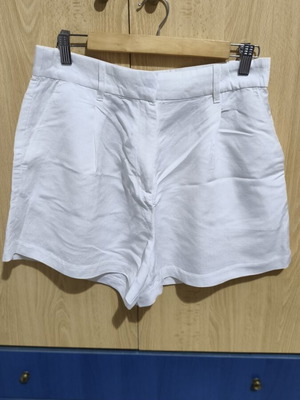 H&M linen shorts, white, size L / 40 / 12