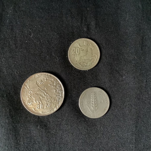 3 Silver Greek Coins 1930-1964 Used