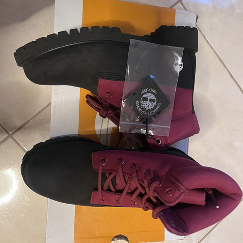 Timberland boots size 40, black and red