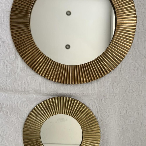 H&M Home decorative mirror set with gold metal frame, like new