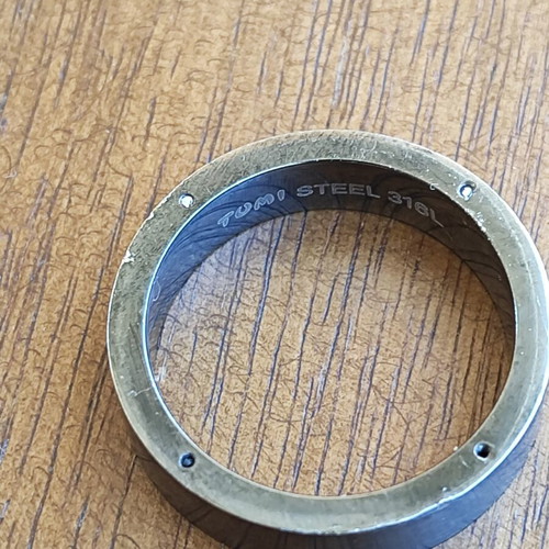 Tumi men's ring size 10 surgical steel like new