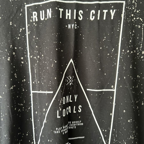 3Guys men's short sleeve t-shirt with zipper used, black, XL