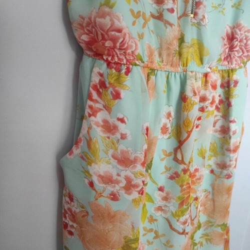 Stradivarius mini floral dress with elastic waist and pockets