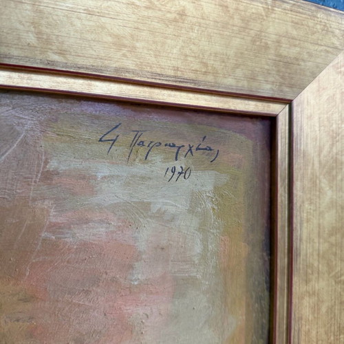 Έργο τέχνης Γ. Πατριαρχέας Βάζο με λουλούδια σαν καινούργιο σε κορνίζα
