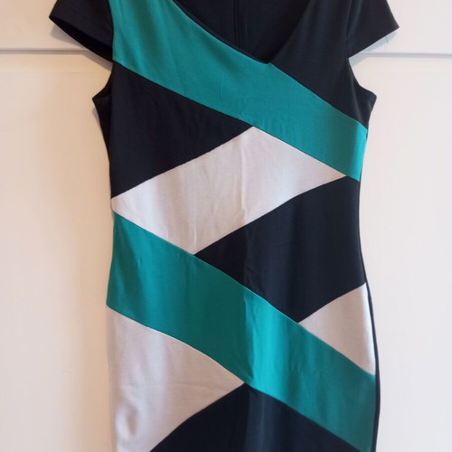 Allegra Carmine mini dress used, turquoise, white and black, size M