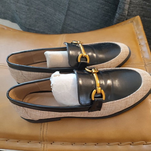 Shein unisex loafers, raffia and patent leather, size 43