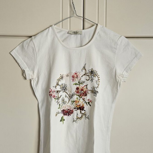 Rococo T-shirt with floral print, size L