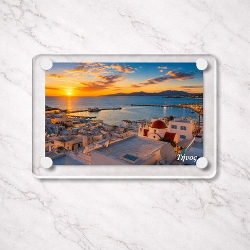Acrylic fridge magnet 6x9cm – Tinos, Greek Summer collection