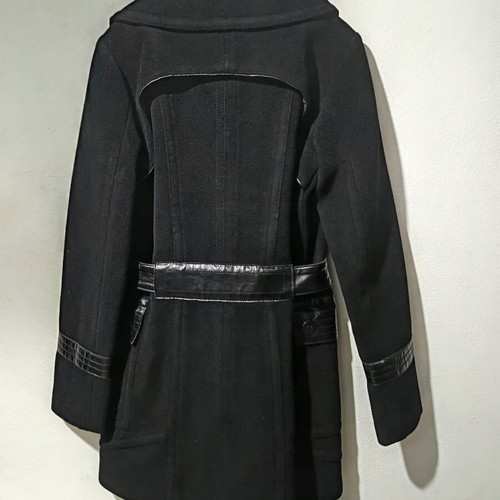 RUDSAK wool coat with genuine leather, like new, women's M