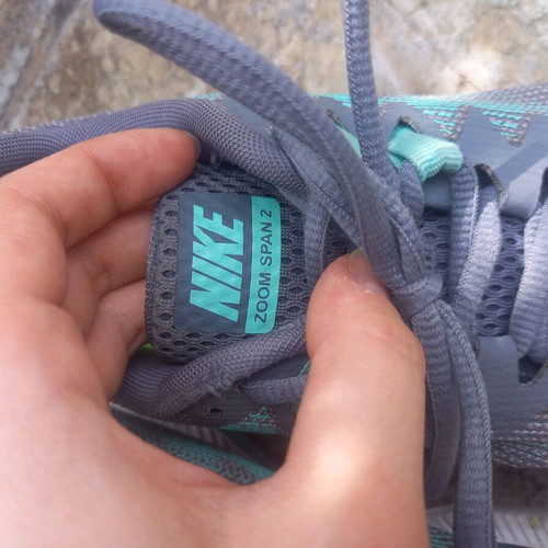 Nike athletic shoes like new, gray and turquoise, size 38