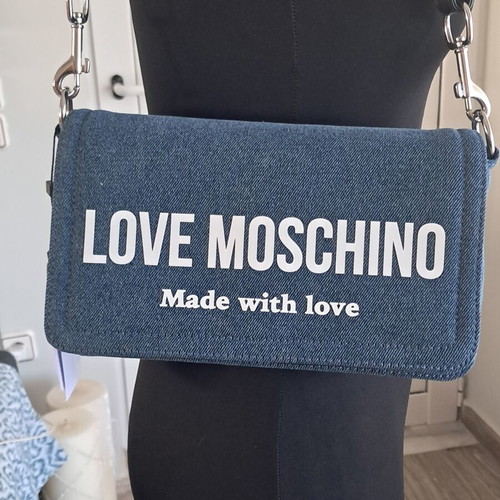 Love Moschino Denim Shoulder Bag new, blue