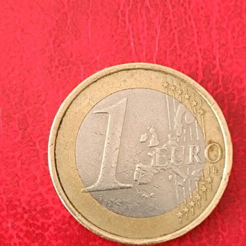 Germany 1 euro coin 2002 used with error on 2002