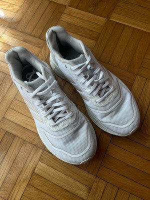 Adidas athletic shoes like new, white and gray, size 37