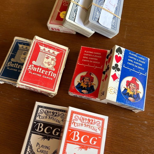 Playing cards 9 packs used with missing cards