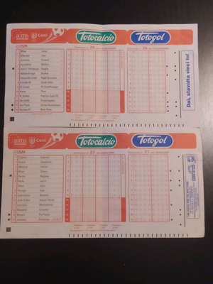 Totocalcio and Totogoal tickets new, year 2006, 2 pieces