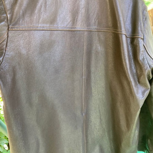 Men's leather jacket used, size XXL, brown, Bulgarian made