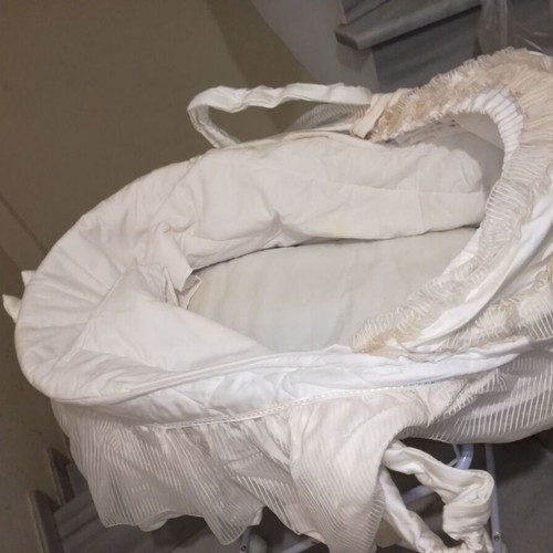 Baby basket and lounger new with iron base and wicker basket