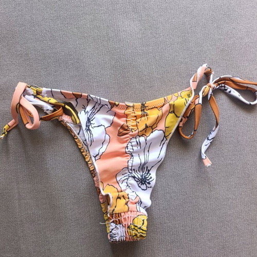 Decoro bikini set like new, brazil bottom, white and orange