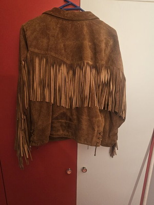Suede jacket, size L, beige