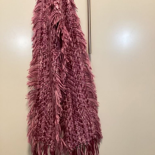 Scarf unused pink with width 25 and length 180 cm
