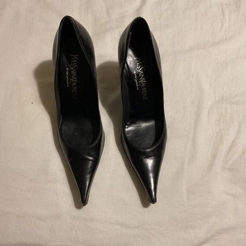 YSL black leather pumps used size 36.5