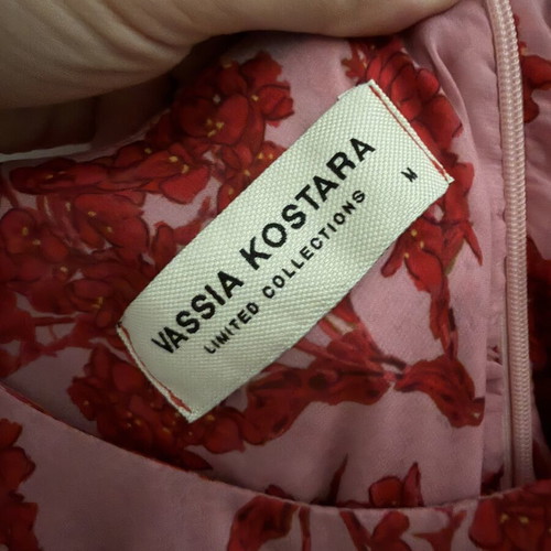 Vassia Kostara dress 2025, like new, airy asymmetrical pink