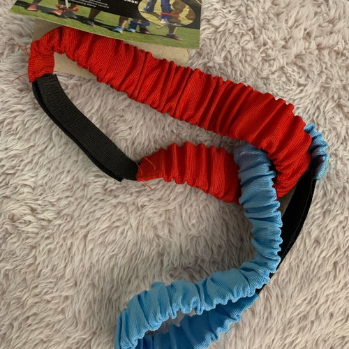 Legged Race skill game used, tied legs blue and red, set of 2