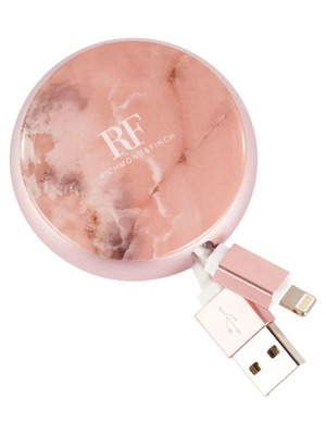 Richmond & Finch Retractable USB to Lightning Cable sealed 1m pink