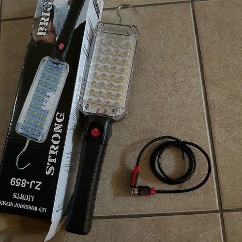 Rechargeable lamp 34 led with hook, magnet and usb charger 28 cm new