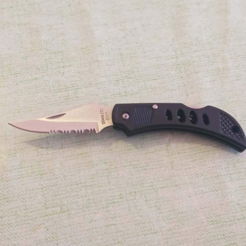 Folding Pocket Knife Stainless Steel lockback with clip like new
