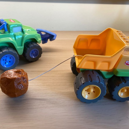 Playskool toy cars used, pack of two with retractable cord