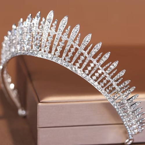 Bridal tiara with crystal rhinestones silver, new