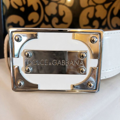 Dolce & Gabbana white belt new with silver details size 85