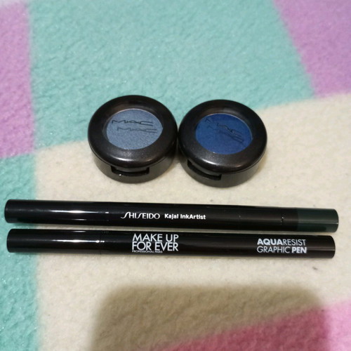 Set Mac single eyeshadow, Make Up For Ever eyeliner and Shisheido Kajal InkArtist like new