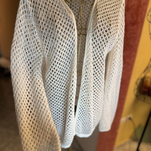 White Crochet Cardigan like new, lightweight boho style